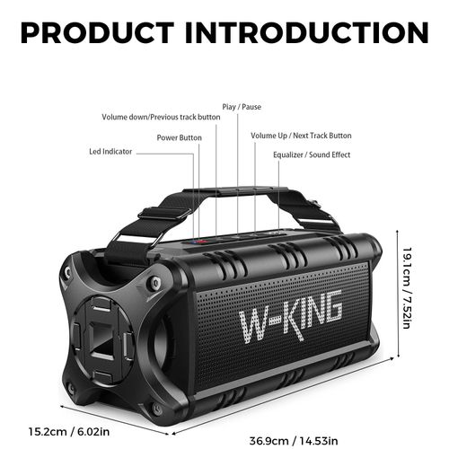 Bluetooth-Lautsprecher - D8 - 50 W - IPX6-wasserdicht - Bluetooth 5.0 - Tragbar - USB - Schwarz