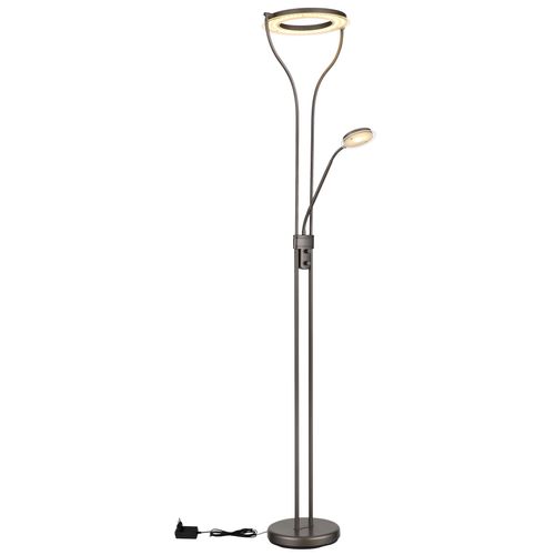 GLOBO LIGHTING Deckenfluter "EBRO", grau (kaffeefarben matt), 1, H: 194cm, 1 Stk., Leuchten, LED Deckenfluter, dimmbar, 3000K, modern & hell, Deckenfluter