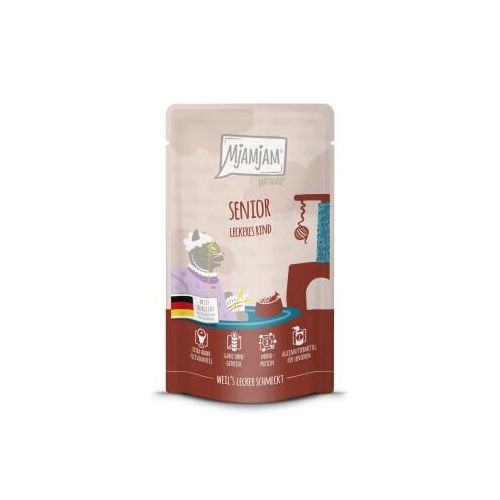 MjAMjAM Nassfutter Katze Senior, Quetschie, Rind 12x125 g