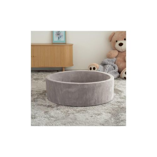 HOME DELUXE Bällebad Samt TWIRL - 100 x 100 cm Grau