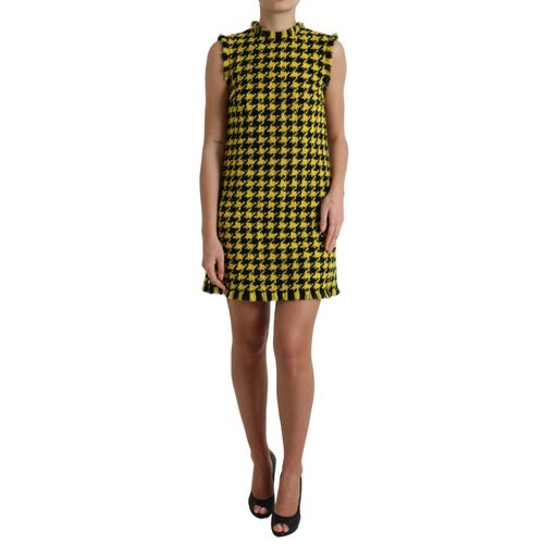Hondstooth Mini Jurk Mouwloze Shift Jurk
