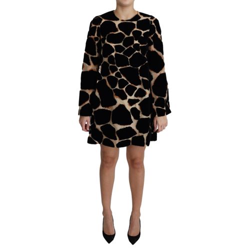 Fluwelen Mini Jurk Giraffeprint