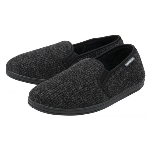 Heren Corduroy Geheugenfoam Volle Slippers Zwart VK 7-12