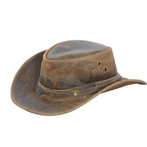 Cowboy Aussie Echte Leren Hoed Australische Tan Bruin Westerse Outback Bush Hoed
