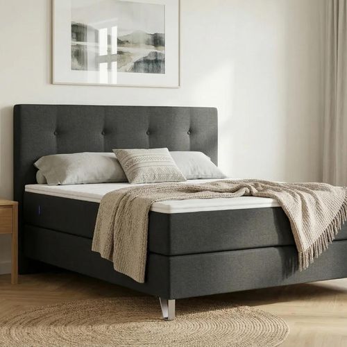 BRUNO Boxspringbett Premium 160x200cm in Schwarz | Matratzen-Härtegrad: Links H2 / Rechts H3 | mehrfach ausgezeichnet in Design & Qualität