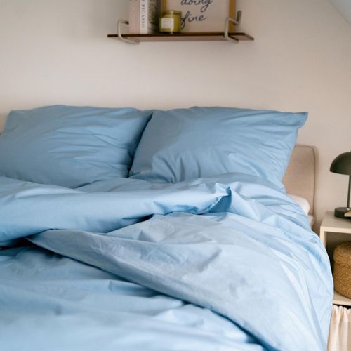 BRUNO Bettwäsche in Blau | Made in Portugal | Hautfreundlich & schadstoffgeprüft gemäß Öko-Tex Standard 100