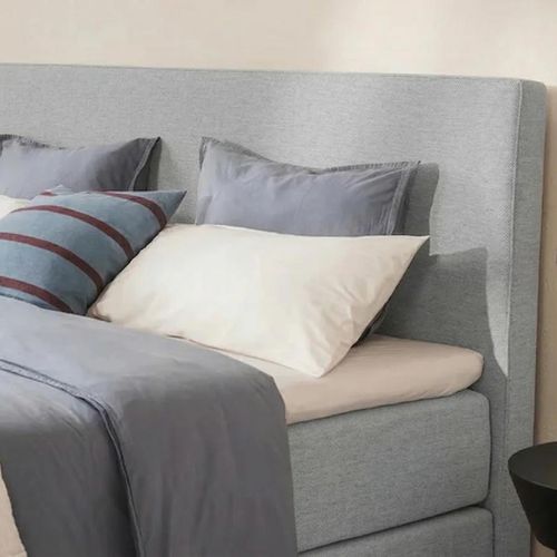 BRUNO Boxspringbett Premium 140x200cm in Hellgrau | Matratzen-Härtegrad: Links H2 / Rechts H2 | mehrfach ausgezeichnet in Design & Qualität