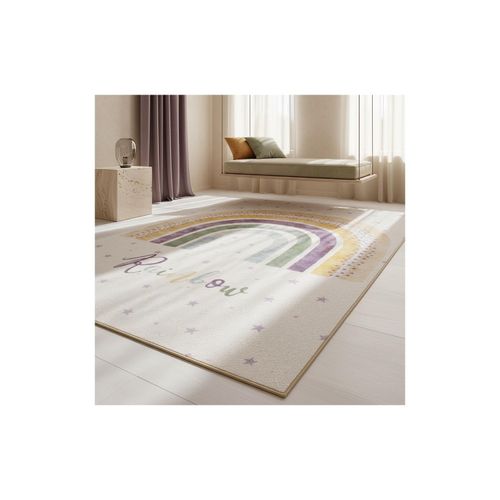 Spielteppich TRAUN in Creme, mit Regenbogen-Motiv, 100 x 150 cm