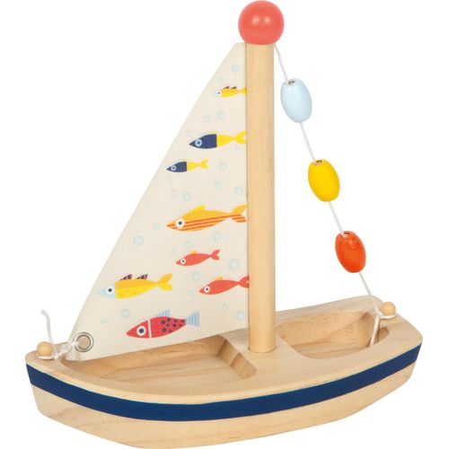 Spielzeug-Boot SMALL FOOT "Segelboot Großer Ozean", braun (bunt), Spielzeugfahrzeuge, KinderB:8cm H:19cm T:17cm, Holz, Metall, B:8cm H:19cm T:17cm