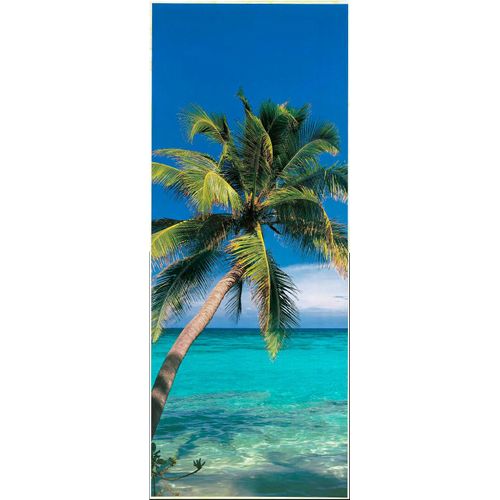 Fototapete PAPERMOON "Palm Tree - Türtapete", bunt, B:0,9m L:2m, Vlies, Tapeten