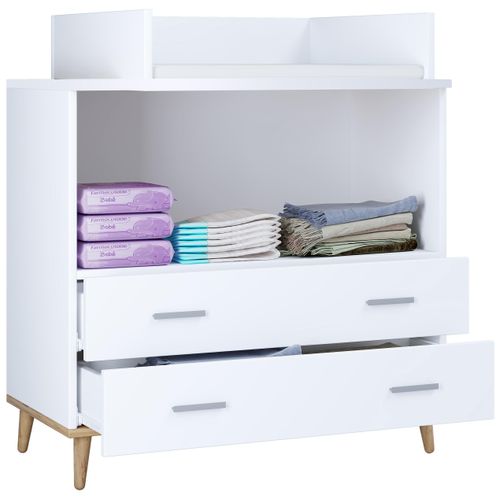 Wickelkommode VCM "Wickelkommode Wickeltisch Wickelregal Lindas", braun (weiß, honig, eiche), B:80cm T:49cm, Schränke, Wickelkommode