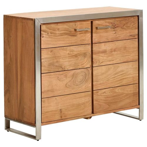 Livetastic Kommode, Akazie, Holz, Metall, Akazie, Hartholz, Holz, 1 Fächer, 100x85x40 cm, Holzmöbel, Kleinmöbel Holz, Holzkommoden
