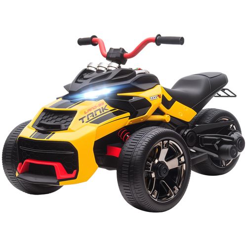 AIYAPLAY Elektro Quad für Kinder 12V Kinderquad mit 3 Rädern, MP3-Player, Gelb