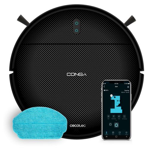 Cecotec Conga M10 Advance Aqua Pro, Schwarz, Ladend, Seitenbürste, Gyroskop, Gyroskop, 150 min
