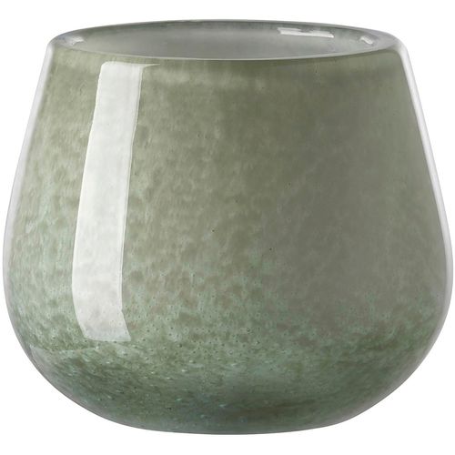 Tischvase FINK "MARLY", grün (hellgrün), H:9,5cm Ø:11cm, Glas, Vasen, Dekovase, Blumenvase, Windlicht, Vase aus Glas