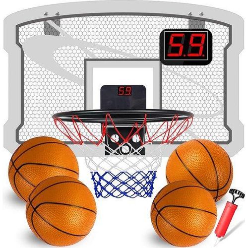 Famanu Basketballkorb für Kinder und Erwachsene - Elektronische Punkteanzeige, Tragbare Sportaccessoires