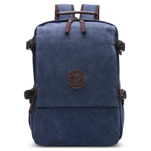 Herren Rucksack Canvas Blau für 15.6 Zoll Laptop | Daypack | Arbeit | Reisen | Bergsteigen