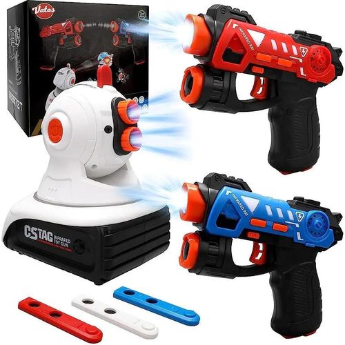 Lasertag UFO-Jagd - Set mit Projektor und 2 Pistolen - Infrarot - Indoor-Spiel - Ohne Batterien - Soundeffekte - Ab 14 Jahren - Schwarz