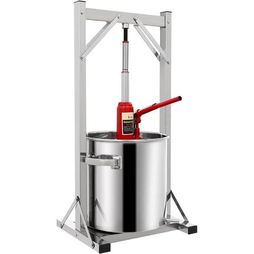 Obstweinpresse,Weinpressen,Fruchtpresse Weinpresse Edelstahl,304 Edelstahl,22L,5,81-Gallonen-Außeneimer,der 2,91-Gallonen-Filtereimer,Hydraulikdruck