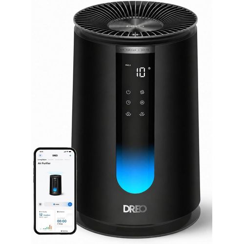 DREO-Luftreiniger für Schlafzimmer 195 m³/h CADR, Luftreiniger 338S,3-in-1-HEPA-