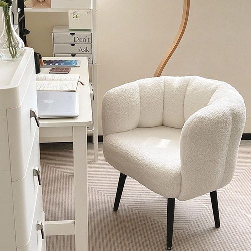 Schminkstühle 2er Set Weiß Schminktischstuhl Frisiertischstuhl Kosmetikstuhl Loungestuhl Sessel Akzentstuhl Für Schminkplatz 75 × 60 × 72 cm【ZH-8127】