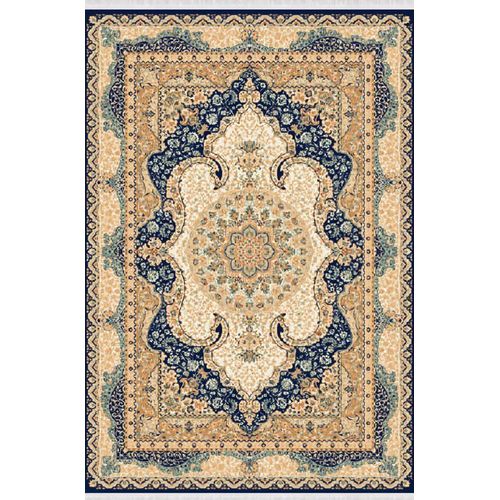 Kunstteppich Teppich Orientteppich Klassisch Vintage Kurzflor Blau Beige