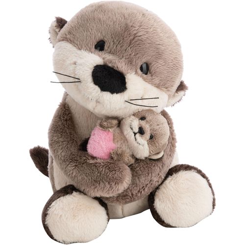 Kuscheltier NICI "Little & Me, 20 cm mit Kind 6 cm", otter, braun, Plüschfiguren, KinderH:20cm, Plüsch, Polyester, Kuscheltier, 2in1: Kuscheltier Mama mit Kuscheltier Baby, H:20cm