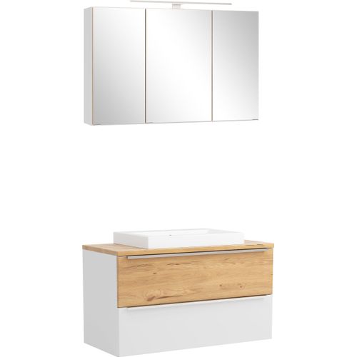 welltime "TRIENT, Set: Spiegelschrank und Waschtisch" 2 Stk. tlg.