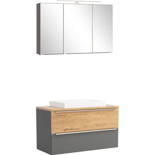 welltime "TRIENT, Set: Spiegelschrank und Waschtisch" 2 Stk. tlg.