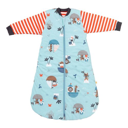 Babyschlafsack SCHLUMMERSACK "Schlafsack ohne Füßen 3.5 Tog" Gr. 90, blau (pirat), Schlafsäcke, Baby, L: 90cm, Obermaterial: 100% Baumwolle CO., L:90cm