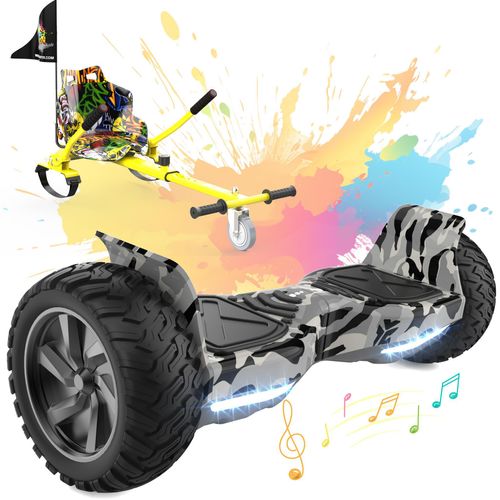 RCB Hoverboards SUV mit Sitz Hoverboards Off-Road, App-fähige Bluetooth Hoverboards, 8,5 '' Hummer + Hoverkart Go Kart für Self Balancing hoverboards