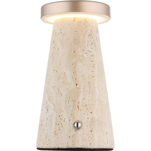 GLOBO LIGHTING Tischleuchte "ADINA", beige (grau), 1, Ø 8cm H: 16cm, 1 Stk., Leuchten, Akku Tischleuchte für Wohn- & Schlafzimmer, Tischleuchte
