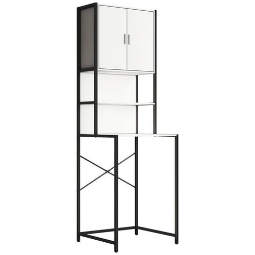 Mid.you Waschmaschinenschrank, Weiß, Metall, 64x189x48 cm, Waschküche, Waschmaschinenschrank