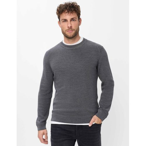 Brax Herren Strickpullover Style ROY elefant, dunkelgrau, Gr. S