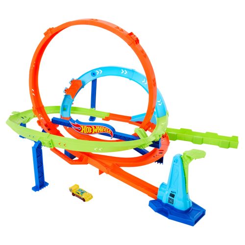 Autorennbahn HOT WHEELS "Hot Wheels Action-Trackset Looping-Zyklon-Challenge", bunt, Autorennbahnen, KinderH:45cm, Kunststoff, H:45cm