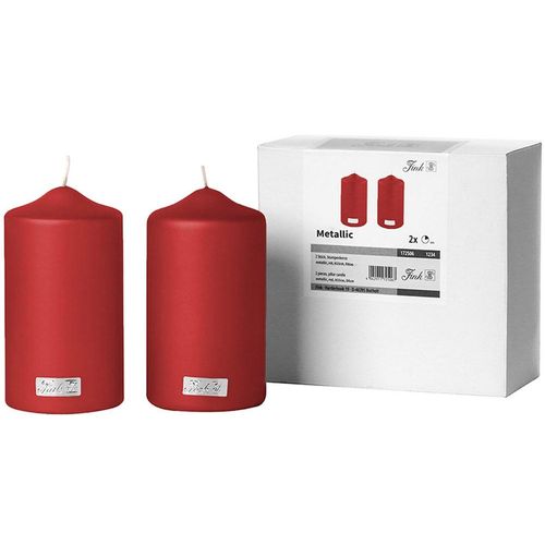 Stumpenkerze FINK "CANDLE", rot, H:15cm Ø:8cm, Kerzen