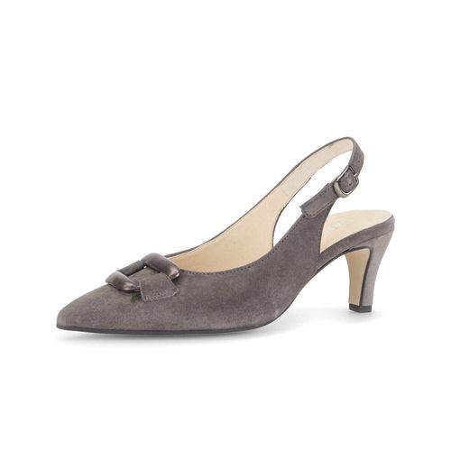 Slingpumps GABOR "Slingpumps", Damen, Gr. 38,5, grau, Schuhe Slingpumps