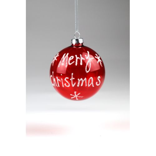 Weihnachtsbaumkugel AM DESIGN "aus Glas, Ø: 8 cm", rot, Ø:8cm, Glas, Weihnachtsbaumkugeln, 6er Set