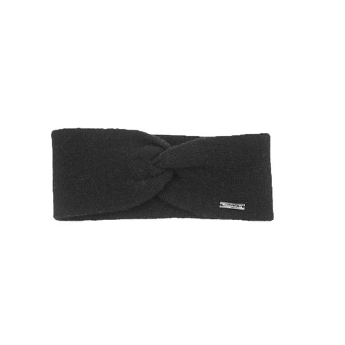 Stirnband CAPO, Damen, schwarz, Strick, Kaschmirmischung, Mützen Stirnband, Strickstirnband, Knoten, Kaschmir-Wolle-Mischung, soft