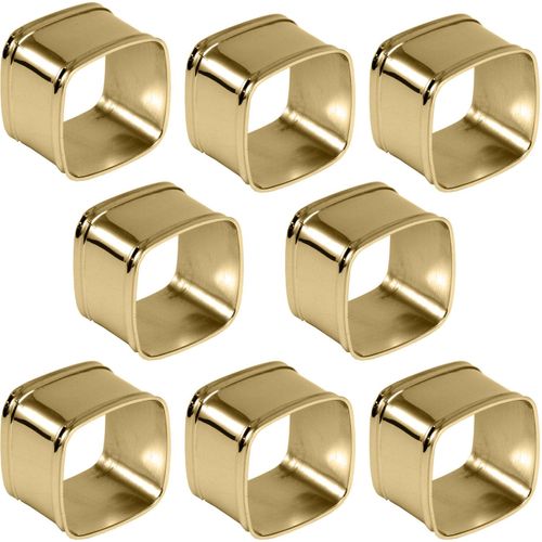 Serviettenring CREATIV HOME "Serviettenring", gold (altgold), B:4cm H:4cm L:3cm, Serviettenringe, im eckigen Design