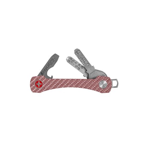 Schlüsselanhänger KEYCABINS "Carbon S2", Herren, pink, Carbon, Basic, Schlüsselanhänger Schlüsselanhänger, SWISS Made