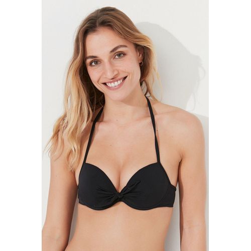 Effen Ondersteuning Halter Bikini Top Met Strik