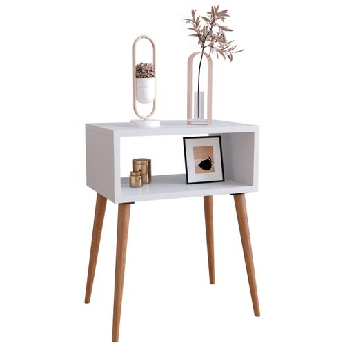 Nachttisch VCM "Holz Retro Nachttisch Beistelltisch Singol M", weiß, B:45cm T:30cm, Tische, Nachttisch