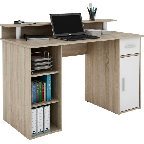 Schreibtisch OTTO HOME "Derby", weiß (sonoma eiche, weiß, sonoma eiche, sonoma eiche), B:120cm H:88cm T:55cm, Tische, Schreibtisch, Breite 120 cm