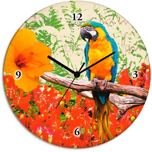 Wanduhr ARTLAND "Papagei", bunt, T:1,8cm, Wanduhren, Wanduhr, wahlweise mit Quarz- oder Funkuhrwerk, lautlos ohne Tickgeräusche