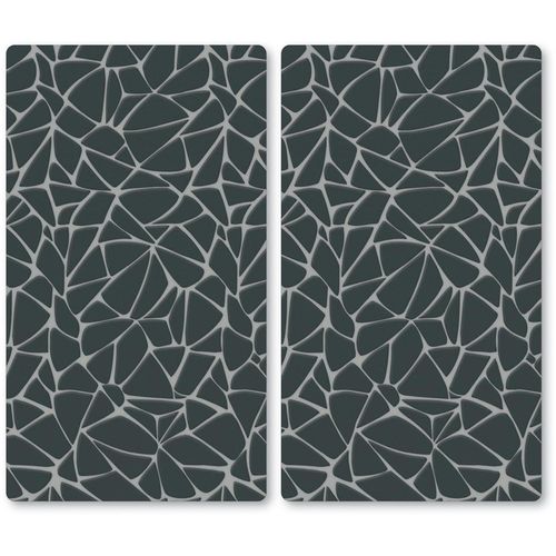 Schneide- und Abdeckplatte KESPER "Herdabdeckplatte, Motiv: Mosaik", grau, B:28,5cm H:0,4cm L:50cm, ESG-Sicherheitsglas, Herdabdeckplatten, zum Schneiden und Abdecken
