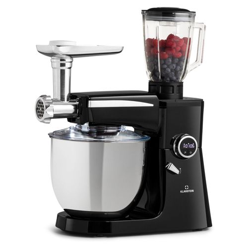Klarstein Küchenmaschine, Universalküchenmaschinen, 3-in-1 Küchenmaschinen, Rührgeräte & Mixer, Teigmaschine mit Fleischwolf, Küchenmaschine , 2000 Watt Teigmaschine Knetmaschine 10L Schüssel