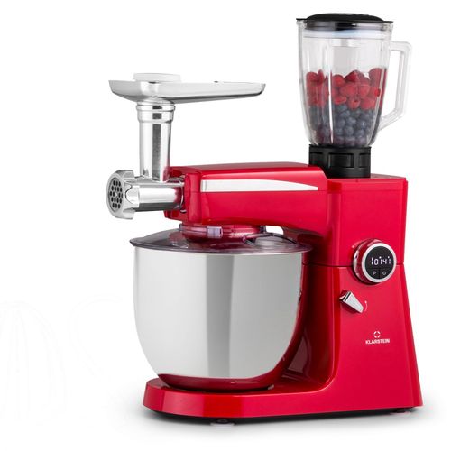 Klarstein Küchenmaschine, Universalküchenmaschinen, 3-in-1 Küchenmaschinen, Rührgeräte & Mixer, Teigmaschine mit Fleischwolf, Küchenmaschine , 2000 Watt Teigmaschine Knetmaschine 10L Schüssel