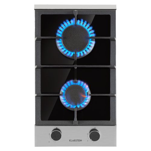 Klarstein Gaskocher 2-Flammig, 4,2 kW Einbau-Gaskocher für Innenbereich, Edelstahl-Gaskocher für Wohnmobil, 2-Flammiger Gaskocher, Moderner Einbau Gasherd, Zwei Brenner Gas Herd
