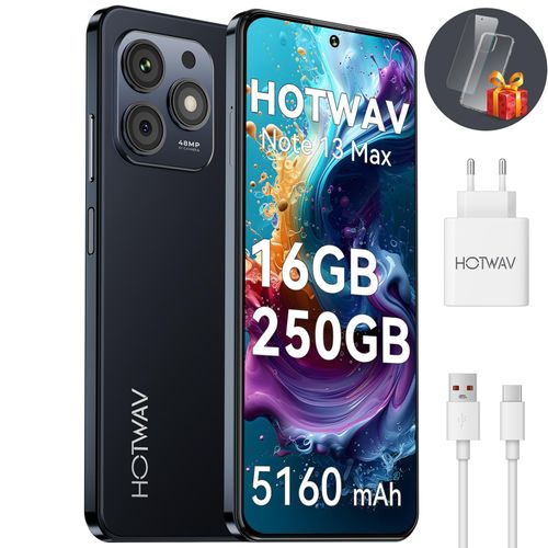 HOTWAV Smartphone Android, 16+256 GB/1 TB Handy, 5160 mAh, Smartphone ohne Vertrag, Android handy, Dual-SIM, Smartphone, Mobiltelefon